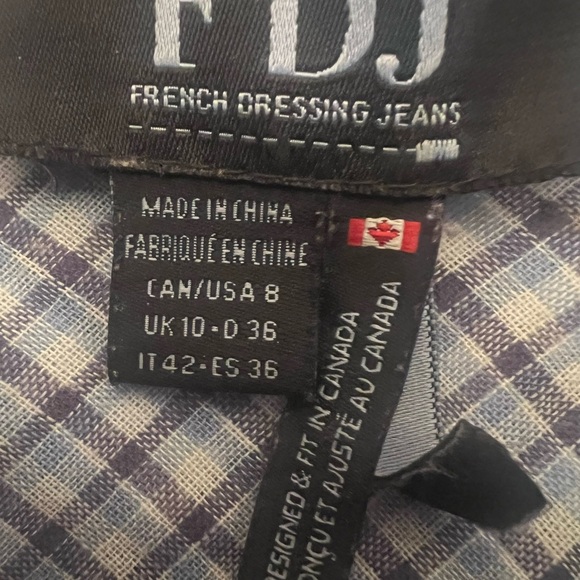 FDJ Plaid Snap Shirt Size 8 - Picture 5 of 6